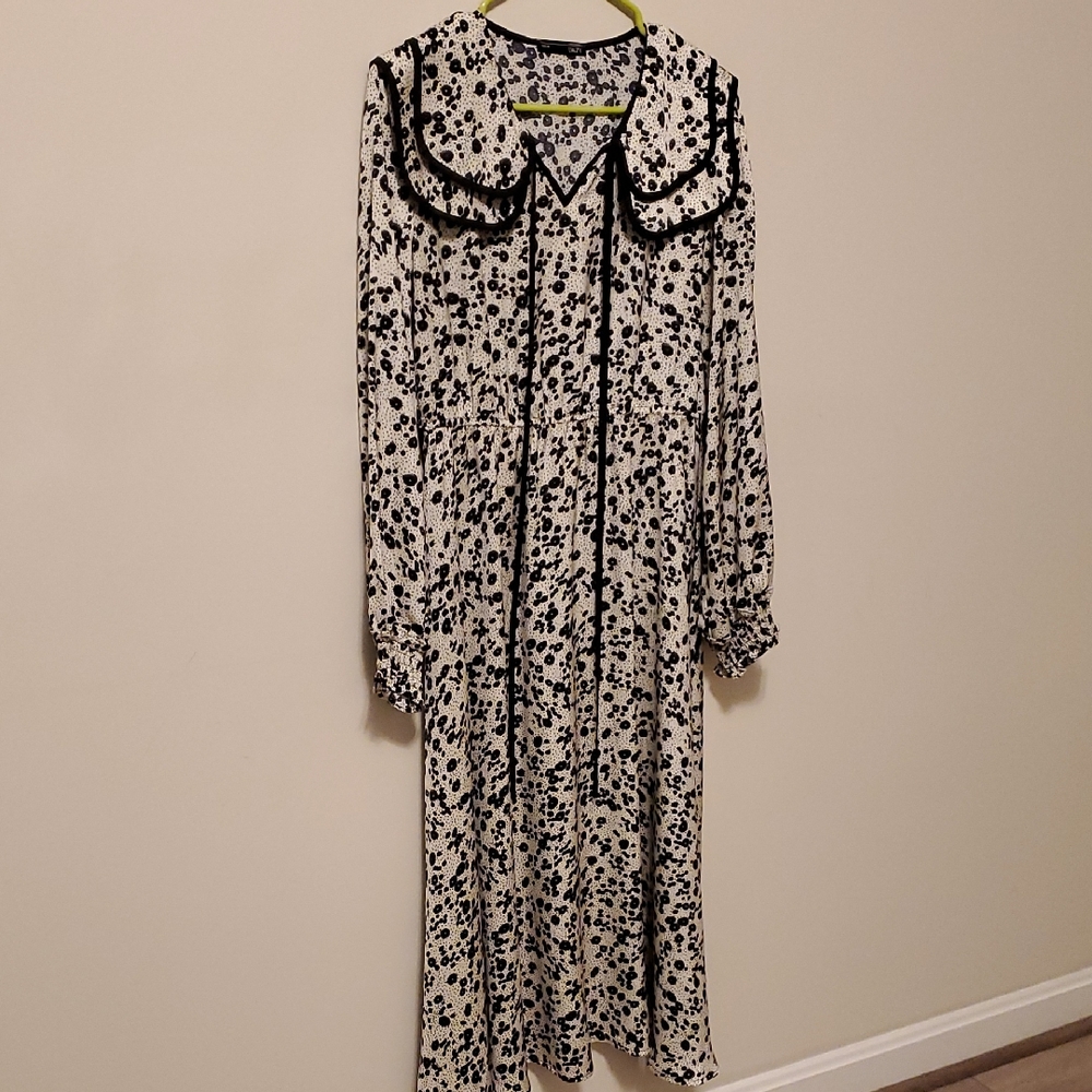 Floral Black and White Dress